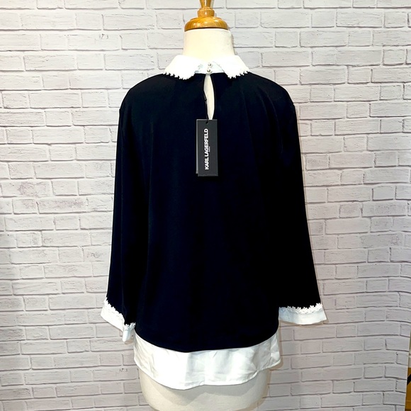 NWT Karl Lagerfeld Paris Long Sleeve Blouse From Neiman Marcus - Picture 2 of 7